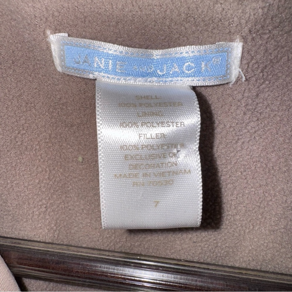 JANIE AND JACK QUILTED BARN chore cost JACKET corduroy collar neutral size 7 - Picture 4 of 5